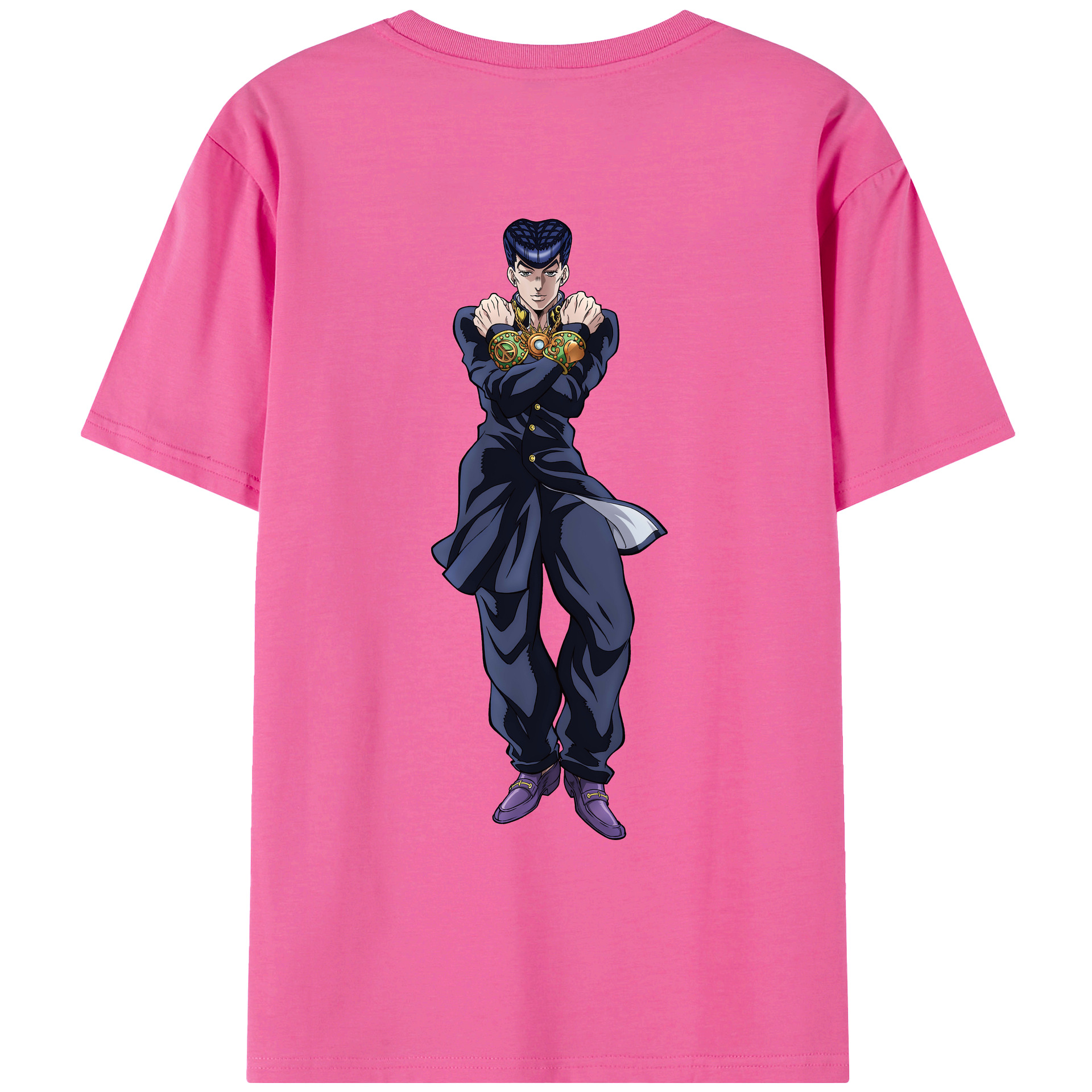 （画像用） ジョジョの奇妙な冒険 ひがしかた じょうすけ JoJo's Bizarre Adventure Higashikata Josuke レディース半袖Tシャツ(バックプリント)
